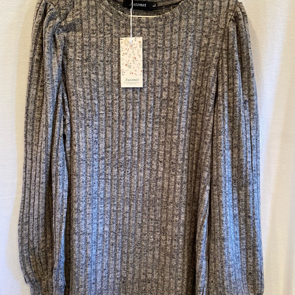 Grey long sleeve  blouse